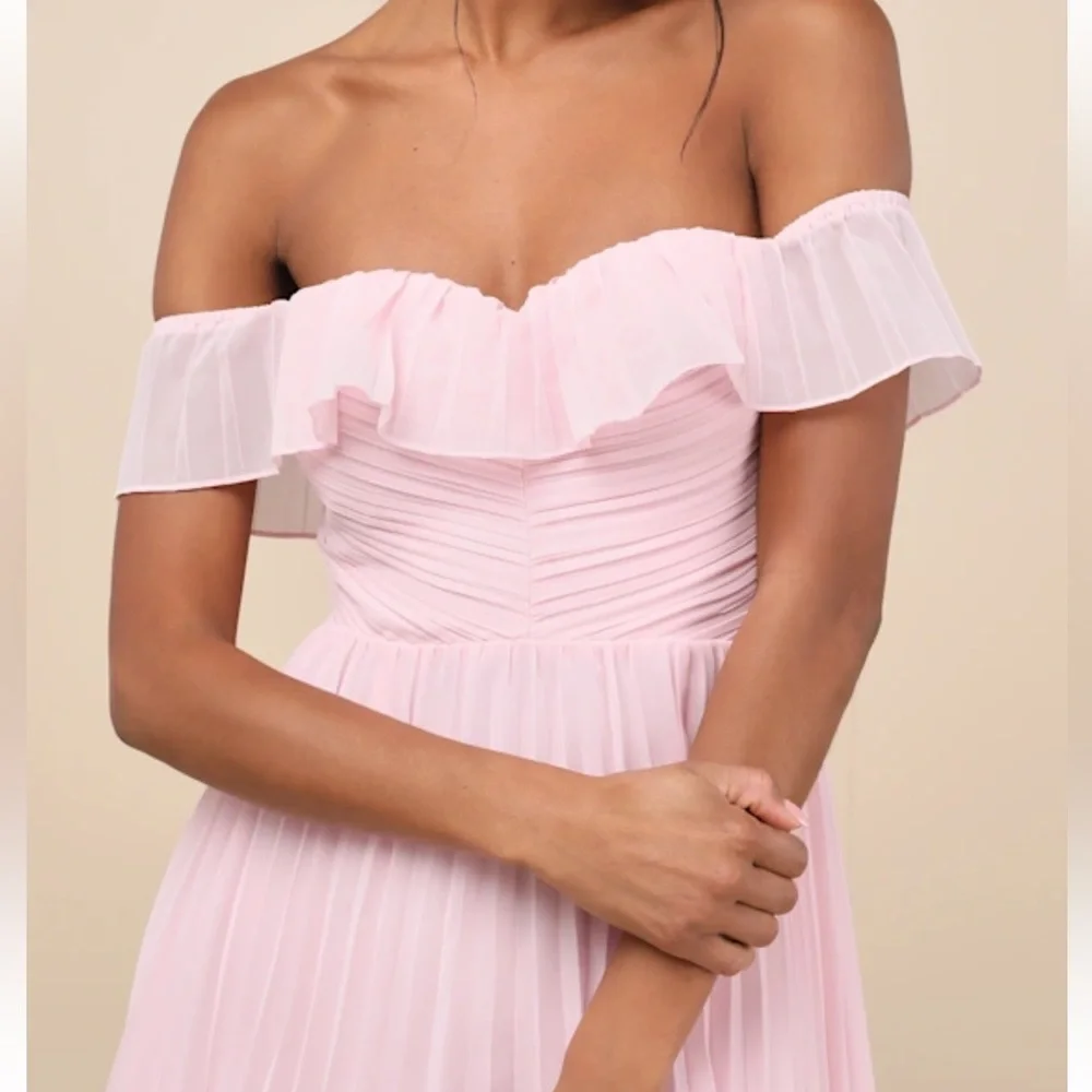 Pink Lulus Ruffled Dress - Picture 3 of 7